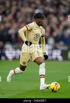 Chelsea's Noni Madueke in Aktion während des Premier League-Spiels im Londoner Stadion. Foto: Samstag, 11. Februar 2023. Stockfoto