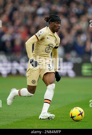 Chelsea's Noni Madueke in Aktion während des Premier League-Spiels im Londoner Stadion. Foto: Samstag, 11. Februar 2023. Stockfoto
