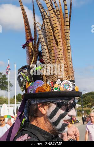 England, Dorset, Isle of Perbeck, Swanage, Swanage Annual Folk Festival, Portrait von Male Morris Dancer Stockfoto