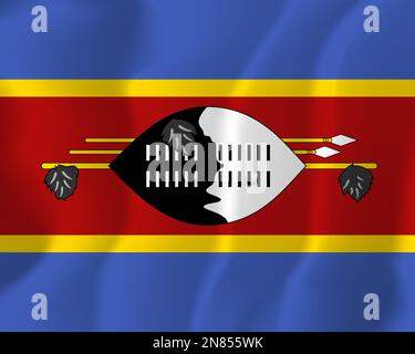 Eswatini Waved Flag Illustrationsvektor Stock Vektor