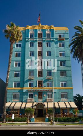 Georgianisches Hotel im Art déco-Stil in Santa Monica, Kalifornien, USA Stockfoto