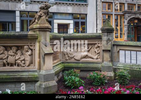 Detail des Pixies-Brunnens (Heinzelmannchenbrunnen) - Köln, Deutschland Stockfoto