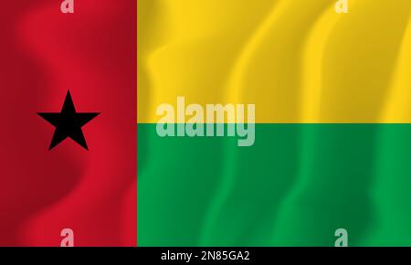 Guinea-bissau winkte Fahnenbildungs-Vektor Stock Vektor