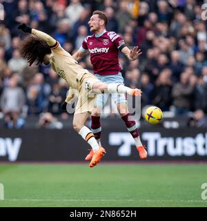 Während des Spiels der Premier League zwischen West Ham United und Chelsea im London Stadium, Stratford, am Samstag, den 11. Februar 2023. (Foto: Federico Guerra Maranesi | MI News) Guthaben: MI News & Sport /Alamy Live News Stockfoto