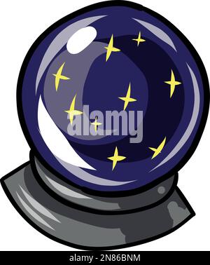 Zauberkugel. Ein Ball voller Vorhersagen. Der Zauberer-Ball. Vektordarstellung EPS10 Stock Vektor