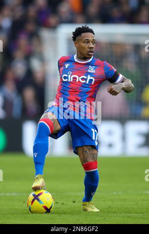 Nathaniel Clyne von Crystal Palace auf dem Ball während des Premier League-Spiels zwischen Crystal Palace und Brighton und Hove Albion im Selhurst Park, London am Samstag, den 11. Februar 2023. (Foto: Tom West | MI News) Guthaben: MI News & Sport /Alamy Live News Stockfoto