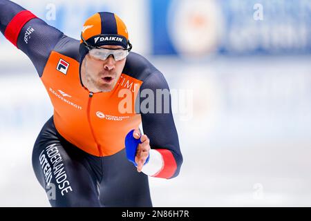 TOMASZOW MAZOWIECKI, POLEN - FEBRUAR 11: Hein Otterspeer der Niederlande tritt während der ISU Speed Skating World Cup 5 am 11. Februar 2023 in Tomaszow Mazowiecki, Polen, an der Men's A Group 500m Teil (Foto: Andre Weening/Orange Pictures) Kredit: Orange Pics BV/Alamy Live News Stockfoto