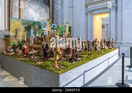 Das berühmte Kinderbett des Königs in der Kapelle von St. Umberto im Königspalast Venaria reale - Turin, Piemont Region, Norditalien - Europa. Stockfoto