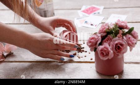 Dekorationsverfahren hinter der Bühne für Schießereien Stockfoto