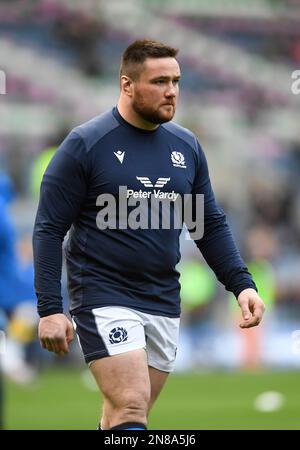 Edinburgh, Schottland, 11. Februar 2023. Zander Fagerson von Schottland vor dem Guinness 6 Nations Match im Murrayfield Stadium, Edinburgh. Der Bildausdruck sollte lauten: Neil Hanna/Sportimage Credit: Sportimage/Alamy Live News Stockfoto