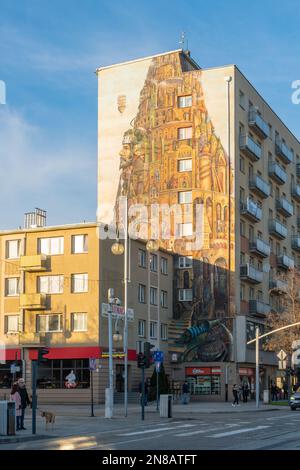 Czestochowa, Polen - 01. Januar 2023: Stadt Częstochowa am ersten Weihnachtsfeiertag. Reisen Stockfoto