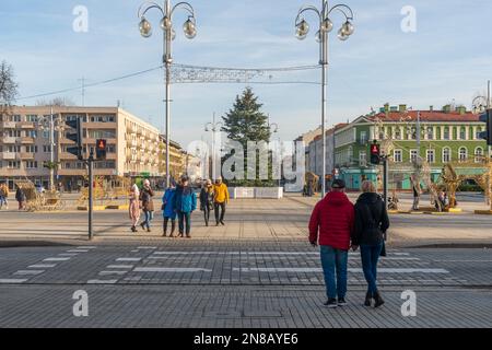 Czestochowa, Polen - 01. Januar 2023: Stadt Częstochowa am ersten Weihnachtsfeiertag. Reisen Stockfoto