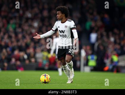 Craven Cottage, Fulham, London, Großbritannien. 11. Februar 2023. Premier League Football, Fulham gegen Nottingham Forest; Willian von Fulham Credit: Action Plus Sports/Alamy Live News Stockfoto