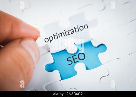SEO-Suchmaschinenoptimierung, Positionierung, Website-Optimierung für Suchmaschinen Stockfoto