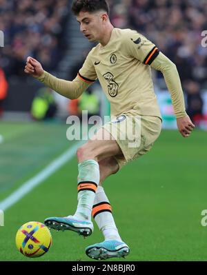 London, Großbritannien. 11. Februar 2023. Chelsea's Kai Havertz während des Fußballspiels der englischen Premier League zwischen West Ham United und Chelsea im Londoner Stadion am 11. Februar 2023 Gutschrift: Action Foto Sport/Alamy Live News Stockfoto