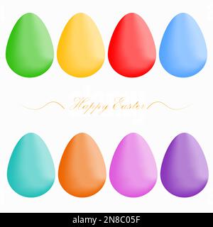 Ostereierstapel Vektorelemente Gesprenkelte Isolierte Sets Stock Vektor