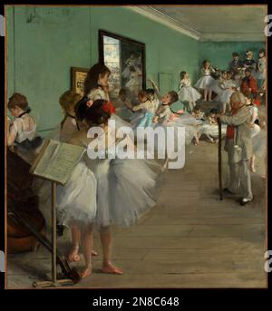 Der Tanzkurs. Edgar Degas. 1874. Die Klasse wird vom berühmten Ballettmeister Jules Perrot geleitet. Stockfoto