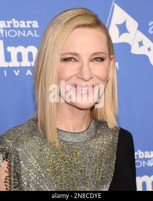 10. Februar 2023, Santa Barbara, Kalifornien, USA: CATE BLANCHETT erhält beim jährlichen Santa Barbara International Film Festival 38. den „Outstanding Performer of the Year Award“ für „Tar“. (Kreditbild: © Billy Bennight/ZUMA Press Wire) NUR REDAKTIONELLE VERWENDUNG! Nicht für den kommerziellen GEBRAUCH! Stockfoto