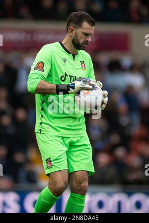 Wrexham, Wrexham County Borough, Wales. 11. Februar 2023 Wrexham Torwart Rob Lainton, während des Wrexham Association Football Club V Wealdstone Football Club auf dem Rennplatz in der Vanarama National League. (Bild: ©Cody Froggatt/Alamy Live News) Stockfoto