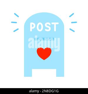 Briefkasten mit Herzsymbol oder Liebesbriefkasten, Designelement für Valentinstag, Vektordarstellung Stock Vektor