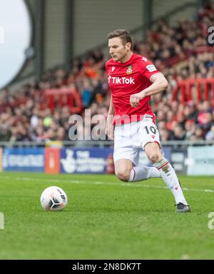 Wrexham, Wrexham County Borough, Wales. 11. Februar 2023 Wrexhams Paul Mullin spielte im Wrexham Association Football Club V Wealdstone Football Club auf dem Rennplatz in der Vanarama National League. (Bild: ©Cody Froggatt/Alamy Live News) Stockfoto