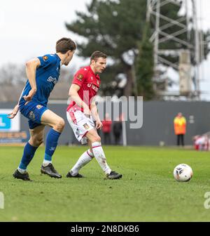 Wrexham, Wrexham County Borough, Wales. 11. Februar 2023 Wrexhams Paul Mullin spielte im Wrexham Association Football Club V Wealdstone Football Club auf dem Rennplatz in der Vanarama National League. (Bild: ©Cody Froggatt/Alamy Live News) Stockfoto