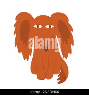 Süßer, langhaariger oder zarter Dackel-Hund, Cartoon-Stiel-Vektor-Illustration Stock Vektor