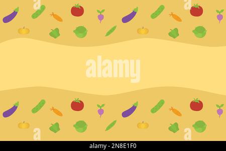 Vektordesign im Hintergrund mit Gemüsemuster. Veganer. Gesund. Diät. Gewichtsverlust. Diätist. Symbole. Symbole. art. Essen. Abbildungen Stock Vektor