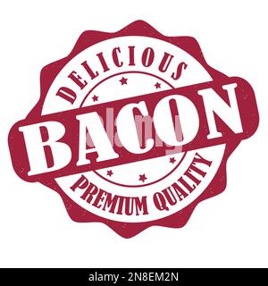 Etikett oder Stempel mit Speck auf weißem Hintergrund, Vektordarstellung Stock Vektor