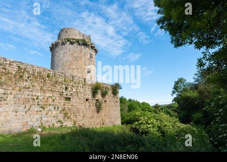 Mittelalterliches Schloss Tonquedec aus dem 12E. Jahrhundert (Tonquedec, Cotes d'Armor, Bretagne, Frankreich) Stockfoto