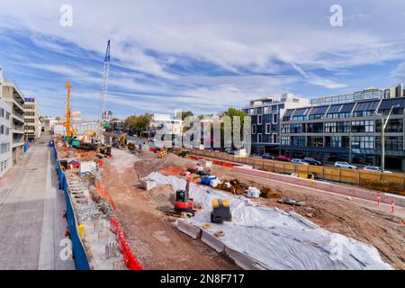 Baustelle der neuen U-Bahn-Station Sydney Crows Nest an der Lower North Shore. Stockfoto