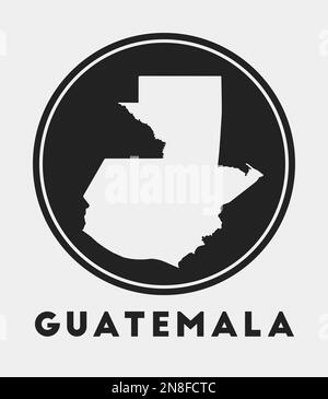 Symbol für Guatemala. Rundes Logo mit Landkarte und Titel. Stilvolles Guatemala-Abzeichen mit Karte. Vektordarstellung. Stock Vektor