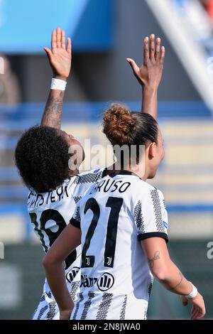 Lineth Beerensteyn (FC Juventus) feiert, nachdem er beim Spiel ACF Fiorentina gegen Juventus FC, italienischer Fußball, Serie A Women, im Februar 11 2023 in Sesto Fiorentino (FI), Italien, ein Tor geschossen hat Stockfoto