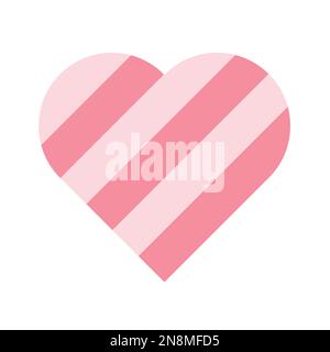 Herz mit pinkfarbenen Streifen. 3D-Effekt. Symbol der Liebe und Valentinstag am 14. Februar. Vektordarstellung. Stock Vektor