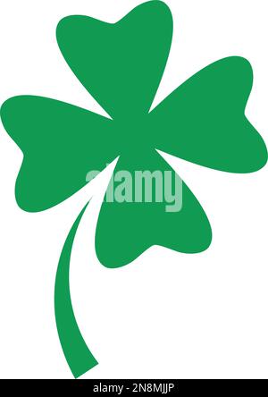 Shamrock - grüne vierblättrige Kleeblatt-Ikone. Viel Glück Thema Design-Element. Einfache geometrische Form Vektordarstellung. Stock Vektor