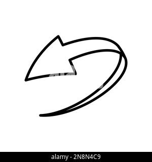 Symbol für den Pfeil des Kreises. Abstraktes Symbol für Aktualisieren, Neuladen oder Wiederverwerten. Einfaches, flaches, schwarzes Vektorzeichen Stock Vektor
