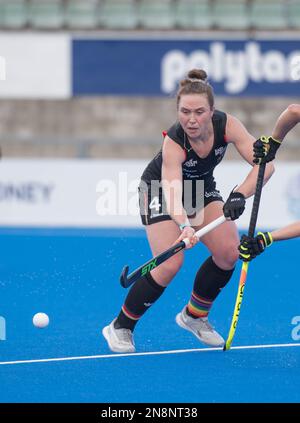 Sydney, Australien. 11. Februar 2023. Nike Lorenz von Deutschland die Frauen-Nationalmannschaft wurde während des Spiels der Internationalen Hockeyföderation Pro League China gegen Deutschland im Sydney Olympic Park Hockey Centre in Aktion gesehen. Endstand Deutschland 2:1 China. Kredit: SOPA Images Limited/Alamy Live News Stockfoto