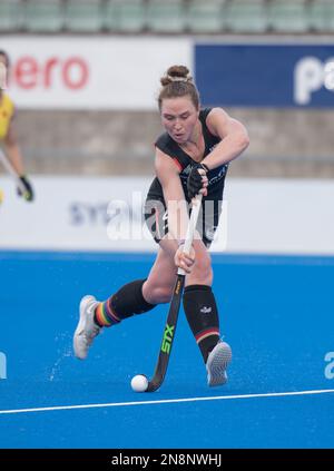 Sydney, Australien. 11. Februar 2023. Nike Lorenz von Deutschland die Frauen-Nationalmannschaft wurde während des Spiels der Internationalen Hockeyföderation Pro League China gegen Deutschland im Sydney Olympic Park Hockey Centre in Aktion gesehen. Endstand Deutschland 2:1 China. (Foto: Luis Veniegra/SOPA Images/Sipa USA) Guthaben: SIPA USA/Alamy Live News Stockfoto