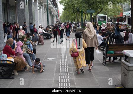 28. Januar 2023 Aktivitäten rund um Malioboro, Yogyakarta, Indonesien. Stockfoto