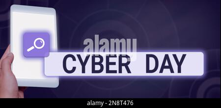 Schild mit der Aufschrift Cyber Day. Business Idea Marketing Term für den Montag nach dem Thanksgiving in den USA Stockfoto