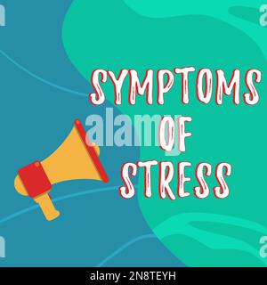 Inspiration zeigt Zeichen von Stress. Konzeptfoto dient als Symptom oder Zeichen, insbesondere für etwas unerwünschtes Stockfoto