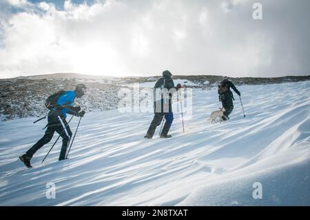2 junge Frau und Mann, die die St. marys-Gletscher Stockfoto