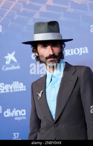 11. Februar 2023, Sevilla, Andalusien, Spanien: Leiva nimmt an den Goya Awards 37. Teil – Roter Teppich bei Fibes – Konferenz und Ausstellung am 11. Februar 2023 in Sevilla, Spanien (Kreditbild: © Jack Abuin/ZUMA Press Wire) – NUR REDAKTIONELLE VERWENDUNG! Nicht für den kommerziellen GEBRAUCH! Stockfoto