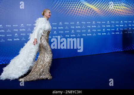 11. Februar 2023, Sevilla, Andalusien, Spanien: Belen Rueda nimmt an den Goya Awards 37. Teil - Roter Teppich bei Fibes - Konferenz und Ausstellung am 11. Februar 2023 in Sevilla, Spanien (Kreditbild: © Jack Abuin/ZUMA Press Wire) NUR REDAKTIONELLE VERWENDUNG! Nicht für den kommerziellen GEBRAUCH! Stockfoto