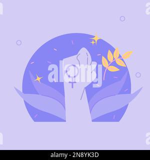 Empowering Women Everywhere: Ein flacher Handvektor anlässlich des Internationalen Frauentags Stock Vektor