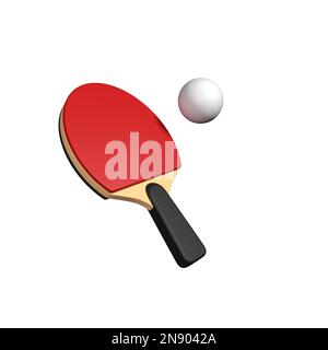 Bild: Tischtennis oder Tischtennisschläger oder Schläger mit Tischtennisball Stockfoto