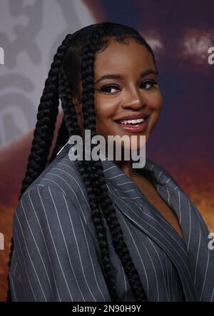 REDAKTIONELLE VERWENDUNG NUR am 11. Februar 2023, London, UK. Keisha Buchanan von den Sugababes trifft bei den BRIT Awards 2023, O2 Arena, London ein. Kredit: Doug Peters/EMPICS/Alamy Live News Stockfoto