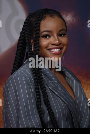 REDAKTIONELLE VERWENDUNG NUR am 11. Februar 2023, London, UK. Keisha Buchanan von den Sugababes trifft bei den BRIT Awards 2023, O2 Arena, London ein. Kredit: Doug Peters/EMPICS/Alamy Live News Stockfoto