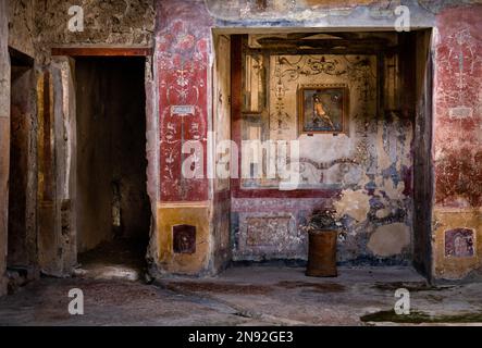 Das Innere der Casa degli Amorati Dorati in der Ruine der antiken römischen Stadt Pompeji Stockfoto