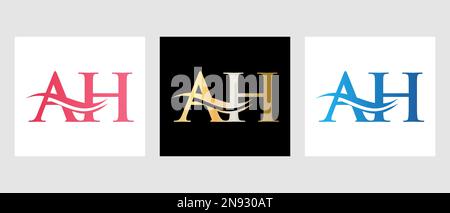 Ursprüngliches AH-Logo-Design für Monogramme. AH-Logotypvorlage Stock Vektor